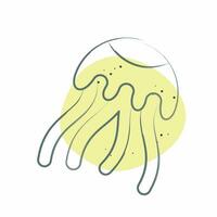 Icon Jellyfish. related to Poison symbol. Color Spot Style. simple design editable. simple illustration vector