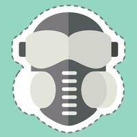 Sticker line cut Face mask. related to Poison symbol. simple design editable. simple illustration vector