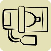 Icon Heater Blower Motor. related to Car Maintenance symbol. hand drawn style. simple design editable. simple illustration vector