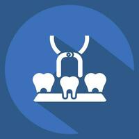 Icon Tooth Extra. related to Dentist symbol. long shadow style. simple design editable. simple illustration vector