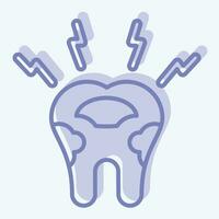 icono decaido diente. relacionado a dentista símbolo. dos tono estilo. sencillo diseño editable. sencillo ilustración vector