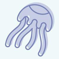 Icon Jellyfish. related to Poison symbol. two tone style. simple design editable. simple illustration vector
