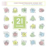 Icon Set Car Maintenance. related to Automotive symbol. Color Spot Style. simple design editable. simple illustration vector