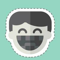 Sticker line cut Dental Braces. related to Dentist symbol. simple design editable. simple illustration vector