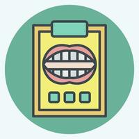 Icon Dental Report. related to Dentist symbol. color mate style. simple design editable. simple illustration vector