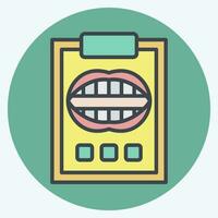 Icon Dental Report. related to Dentist symbol. color mate style. simple design editable. simple illustration vector