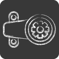 Icon Steering Gearbox. related to Car Maintenance symbol. chalk Style. simple design editable. simple illustration vector