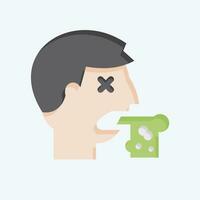 Icon Vomiting. related to Poison symbol. flat style. simple design editable. simple illustration vector