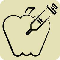 Icon Poisoned Apple. related to Poison symbol. hand drawn style. simple design editable. simple illustration vector