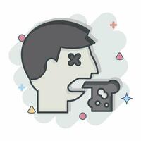 Icon Vomiting. related to Poison symbol. comic style. simple design editable. simple illustration vector