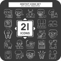 Icon Set Dentist. related to Medice symbol. chalk Style. simple design editable. simple illustration vector