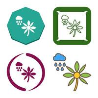 Flower with rain Vector Icon