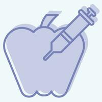 Icon Poisoned Apple. related to Poison symbol. two tone style. simple design editable. simple illustration vector