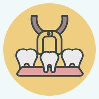 Icon Tooth Extra. related to Dentist symbol. color mate style. simple design editable. simple illustration vector