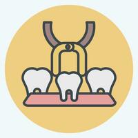 Icon Tooth Extra. related to Dentist symbol. color mate style. simple design editable. simple illustration vector