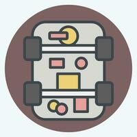 Icon Drivetrain. related to Car Maintenance symbol. color mate style. simple design editable. simple illustration vector