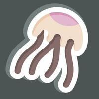 Sticker Jellyfish. related to Poison symbol. simple design editable. simple illustration vector