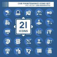 Icon Set Car Maintenance. related to Automotive symbol. long shadow style. simple design editable. simple illustration vector