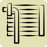 Icon AC Evaporator. related to Car Maintenance symbol. hand drawn style. simple design editable. simple illustration vector