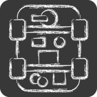 Icon Drivetrain. related to Car Maintenance symbol. chalk Style. simple design editable. simple illustration vector