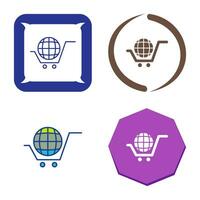 icono de vector de compras globales