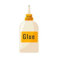 Liquid glue in a bottle isolated on a white background. Vector flat cartoon illustration.