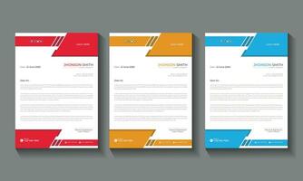 Professional Business Letterhead Design Template. Minimalist concept letterhead set template design vector