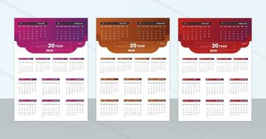 2024 Business Style Wall Calendar template vector