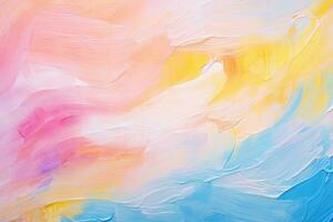 Painting closeup of abstract colorful brushstrokes as background texture, Colorful abstract background wallpaper. Modern motif visual art. Mixtures of oil paint, AI Generated photo