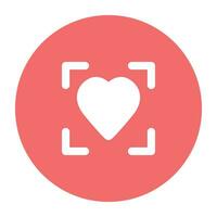 Love and Wedding Flat Round Icon vector