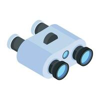 An appealing isometric icon of binoculars vector