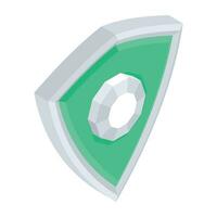 Grab isometric icon of royal shield vector