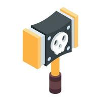 Modern isometric icon of mallet vector