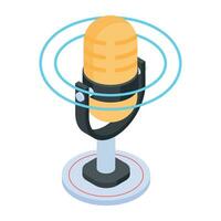 Easy to edit isometric icon of microphone stand vector