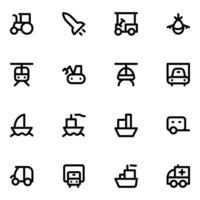 Set of Automotives Bold Line Icons vector