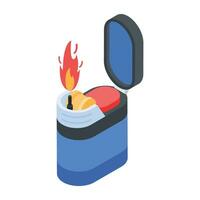 A scalable isometric icon of lighter vector
