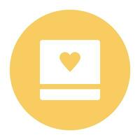 Love and Wedding Flat Round Icon vector