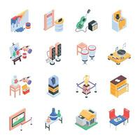 Modern Set of Isometric Style Art Studio Icons vector