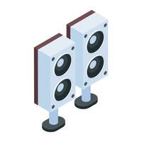 Handy isometric icon of wireless speakers vector