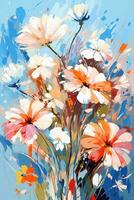 abstract floral art in the style of impressionist illustration photo