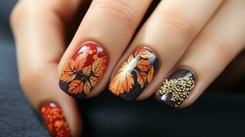 fall season nails photo