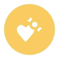 Love and Wedding Flat Round Icon vector