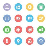 Pack of Electronics Flat Icons vector