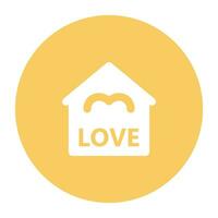 Love and Wedding Flat Round Icon vector