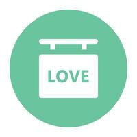 Love and Wedding Flat Round Icon vector