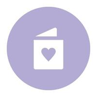 Love and Wedding Flat Round Icon vector