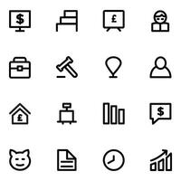 Bundle of Business Trade Bold Line Icons vector