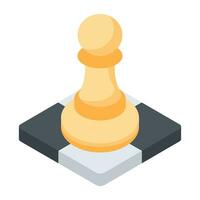 An isometric icon of chess game vector