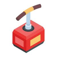 Modern bomb trigger icon in isometric style vector