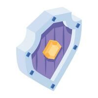 Grab isometric icon of royal shield vector